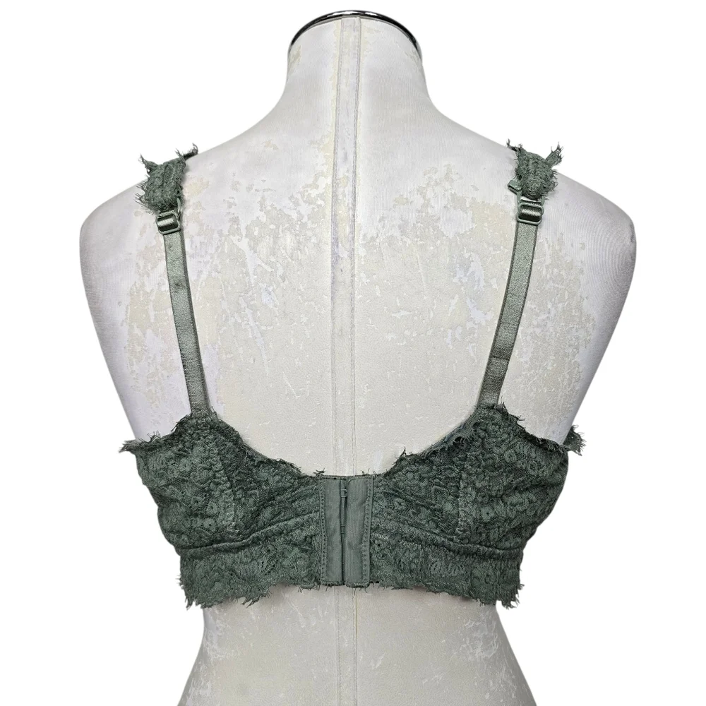 Aerie Green Floral Lined Bralette XL